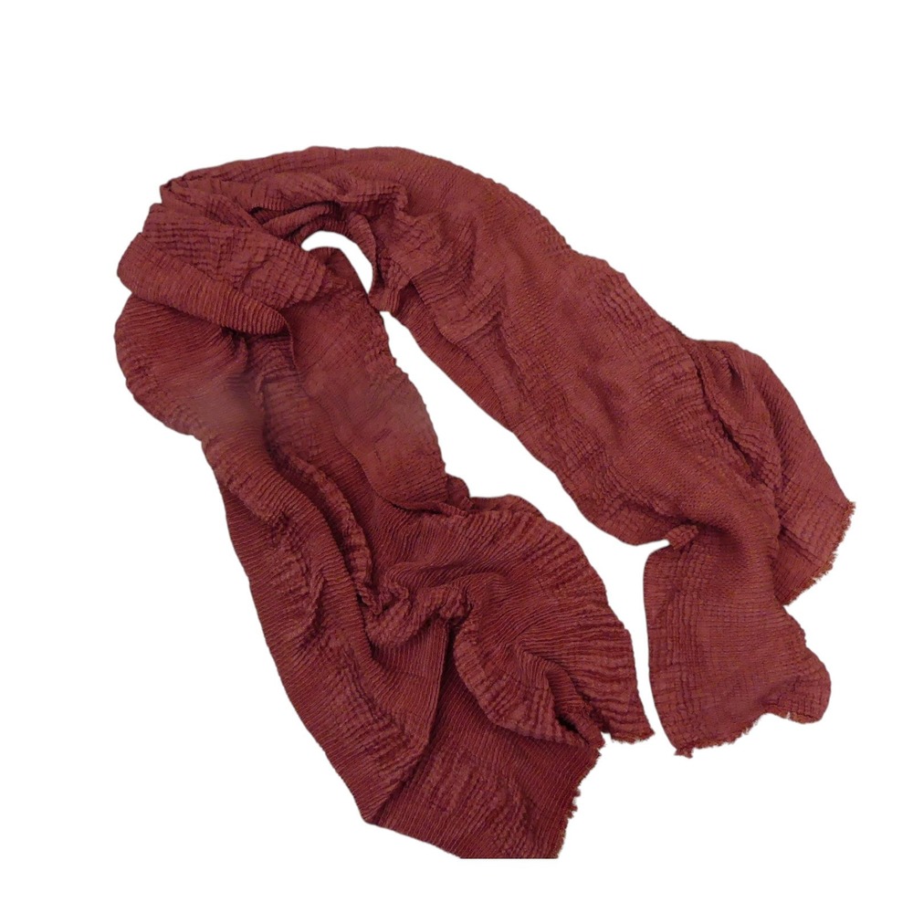 Time and Tru Oblong Scarf Womens OS Orange  Crinkle Texture Oblong Scarf